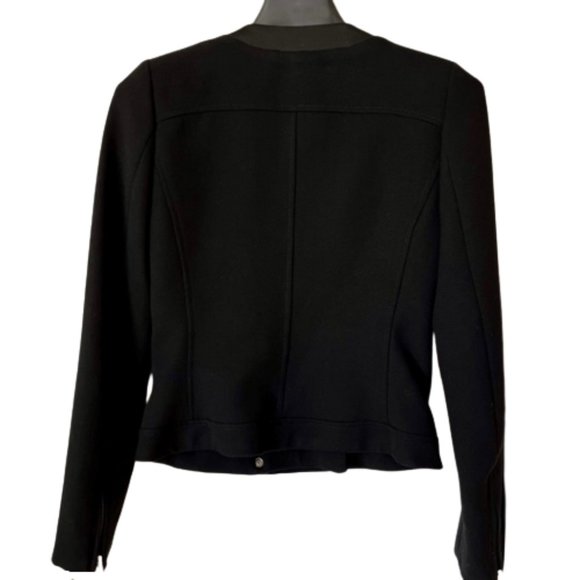 Zara Trafaluc Ponte Knit Moto Cropped Jacket Zippers - Black - S - Picture 7 of 10